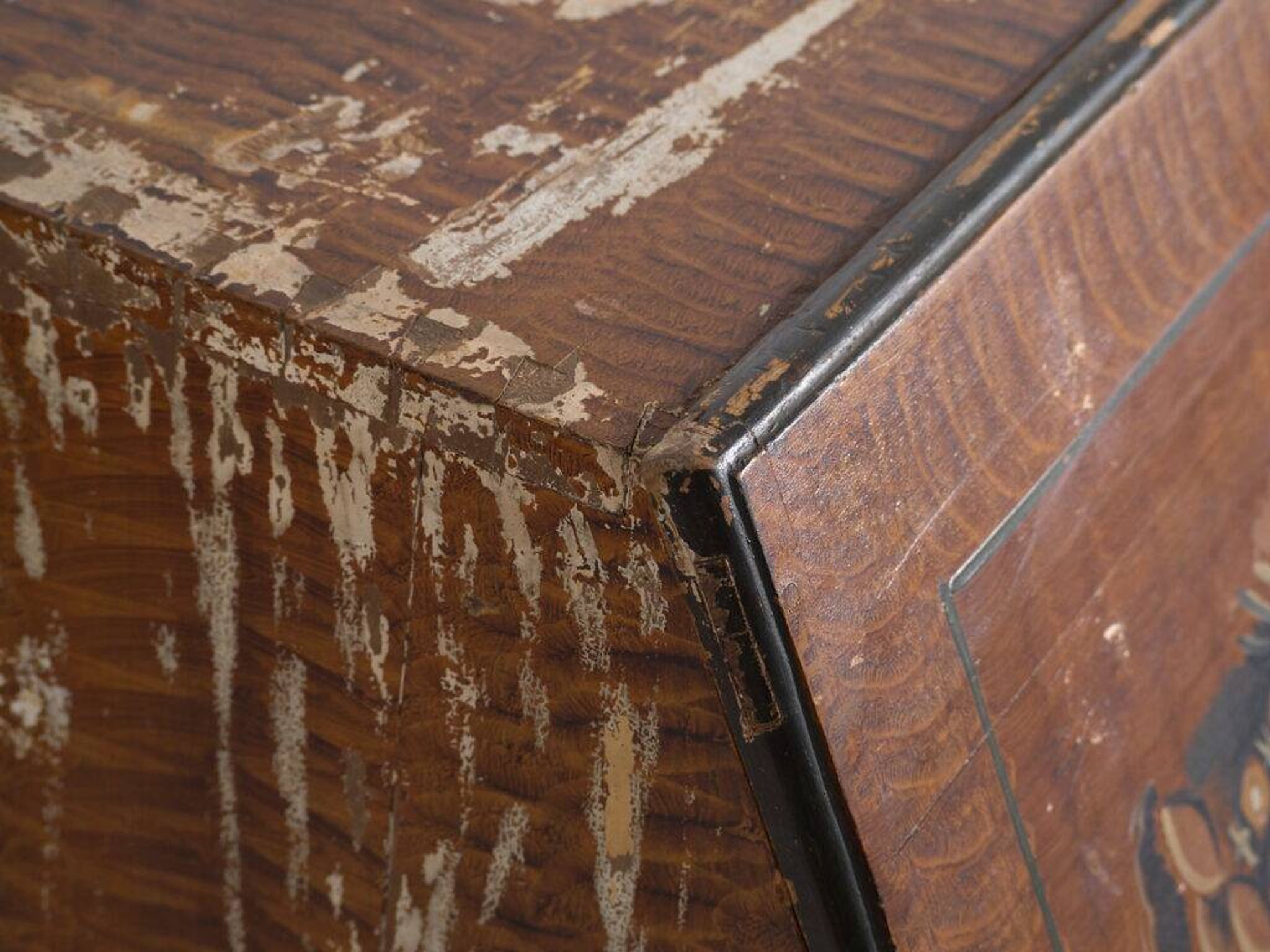 Swedish drop-leaf desk, antique – Scandinavian folk furniture – year 1783