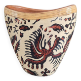 Terracotta and patterned canvas planter