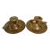 Pair of cave rat candlesticks with brass masks.