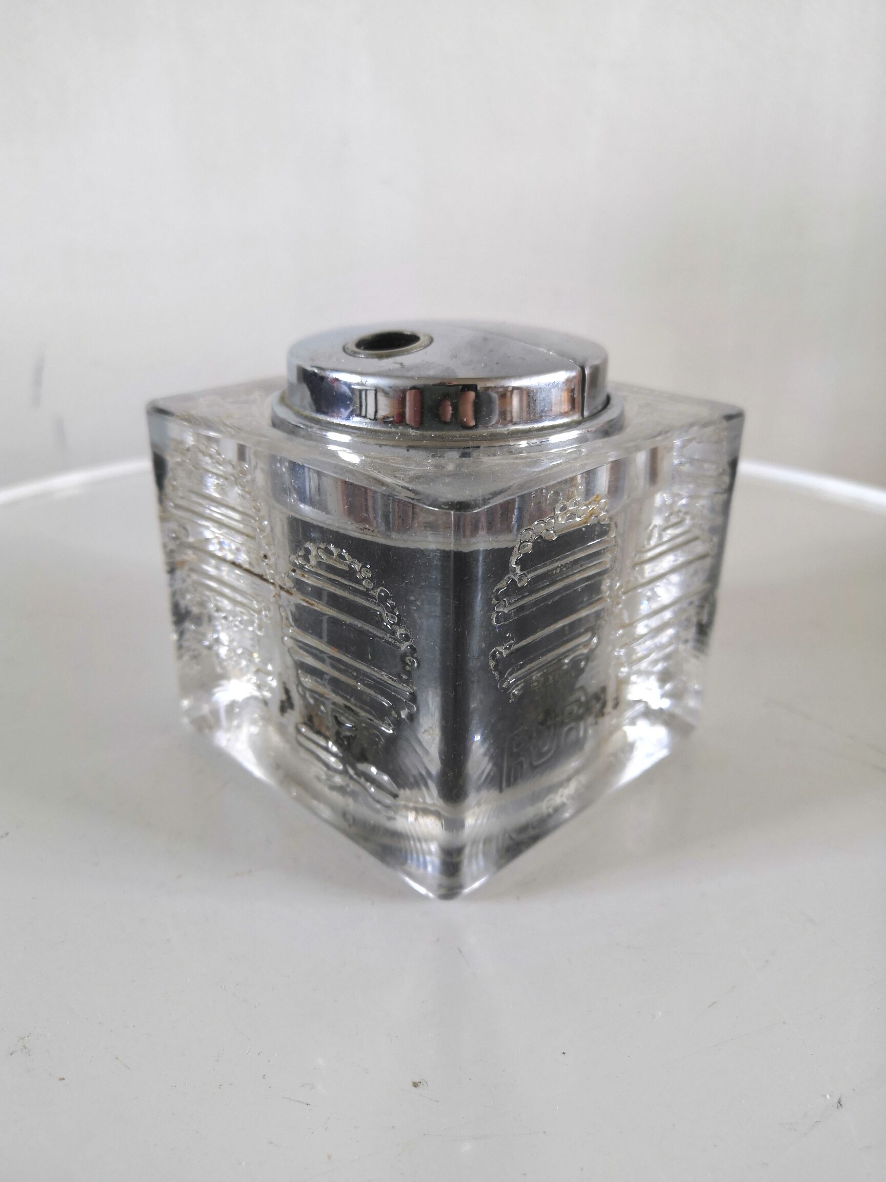 Glass lighter inlaid decoration design 70s