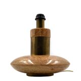 Hollywood regency pink granite and brass table lamp base, Italy 1970 ca.