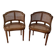 pair of Napoleon III Louis XVI style office chairs