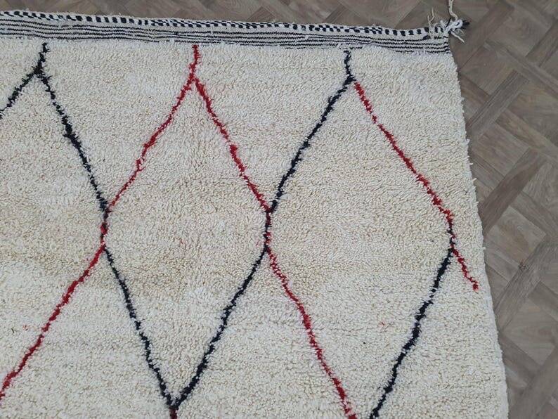 Tapis en laine fait main berbère taille 100 x 200 cm