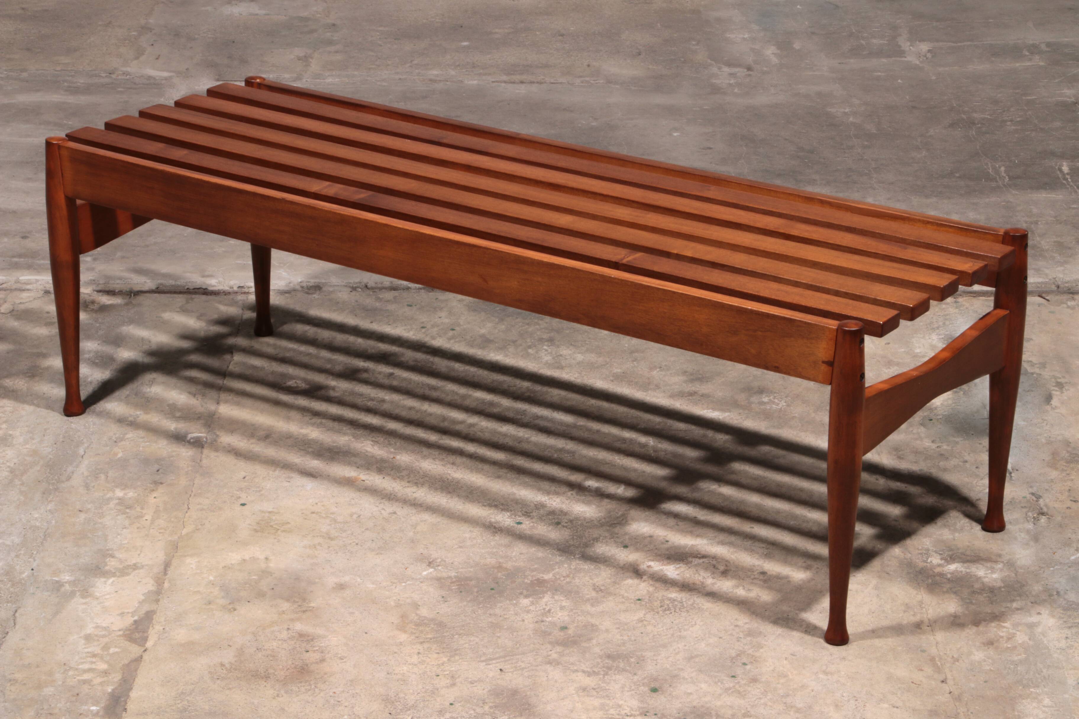 Banc vintage en noyer de Gio Ponti réalisé par Fratelli Reguitti, 1950
