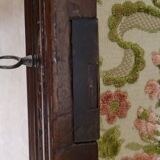 Antique solid walnut piece of furniture, finely carved, in Renaissance style.