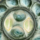 St. Clément XL oesterschaal, groen/gele majolica