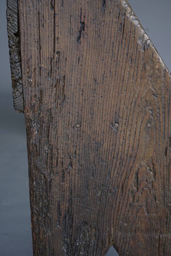 Petit banc de hall en chêne ancien. Environ 18ème siècle.