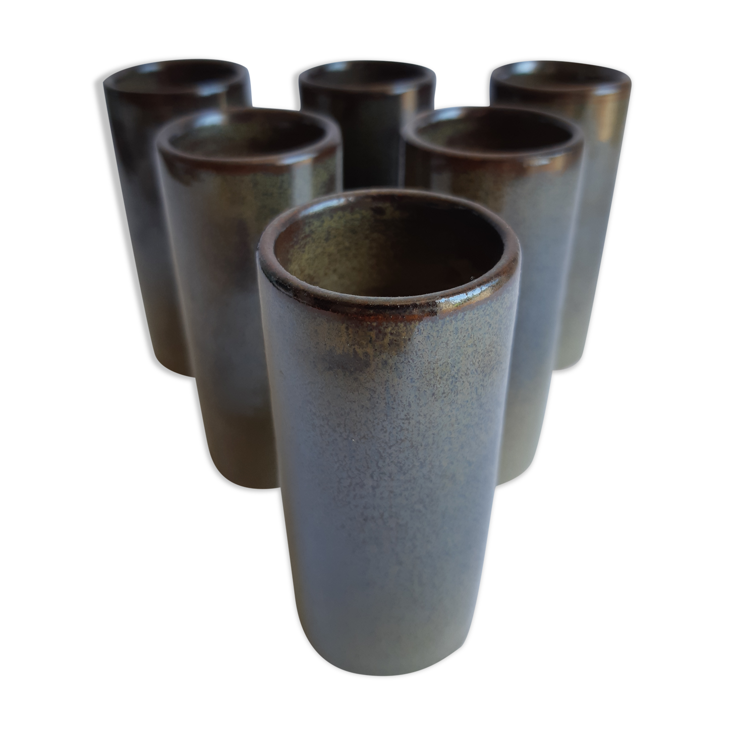 Set of 6 vintage sandstone soliflores