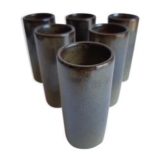 Set of 6 vintage sandstone soliflores