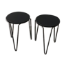 Pair of black stools, Florence Knoll