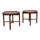Duo of round coffee tables with a reversible top — Crossed base