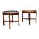 Duo of round coffee tables with a reversible top — Crossed base