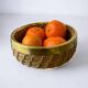 Circular rattan and brass basket, Italy, circa 1970