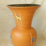 Ceramic vase terracotta years 50' vintage decor emaillee