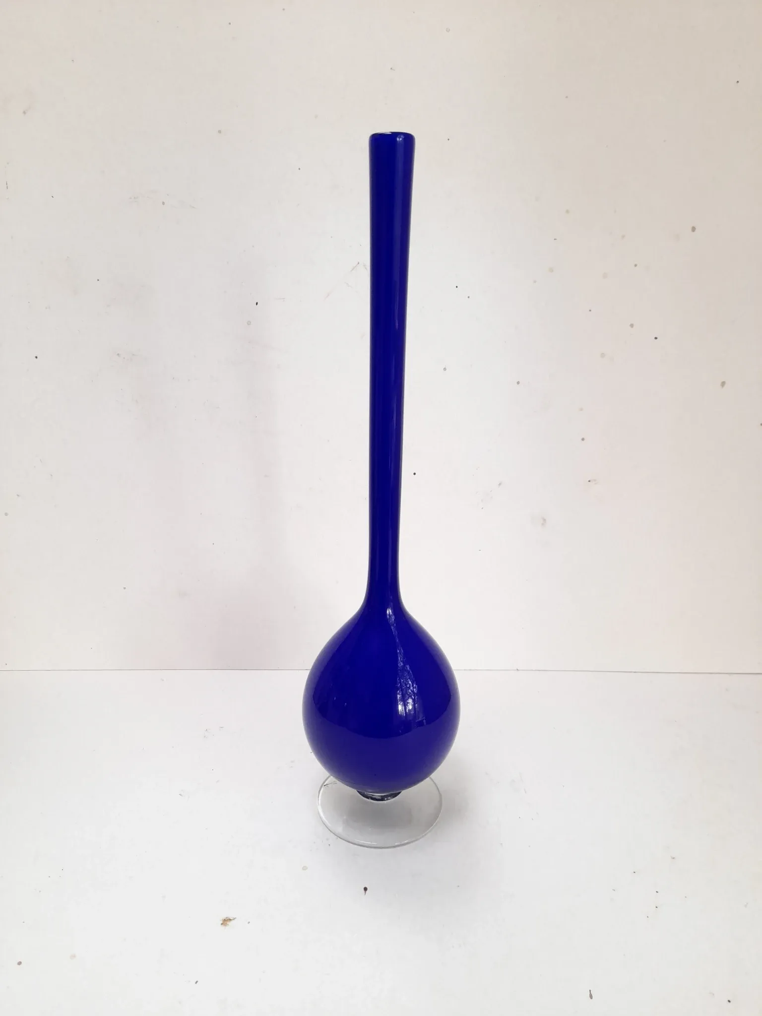 Royal blue opaline single flower vase