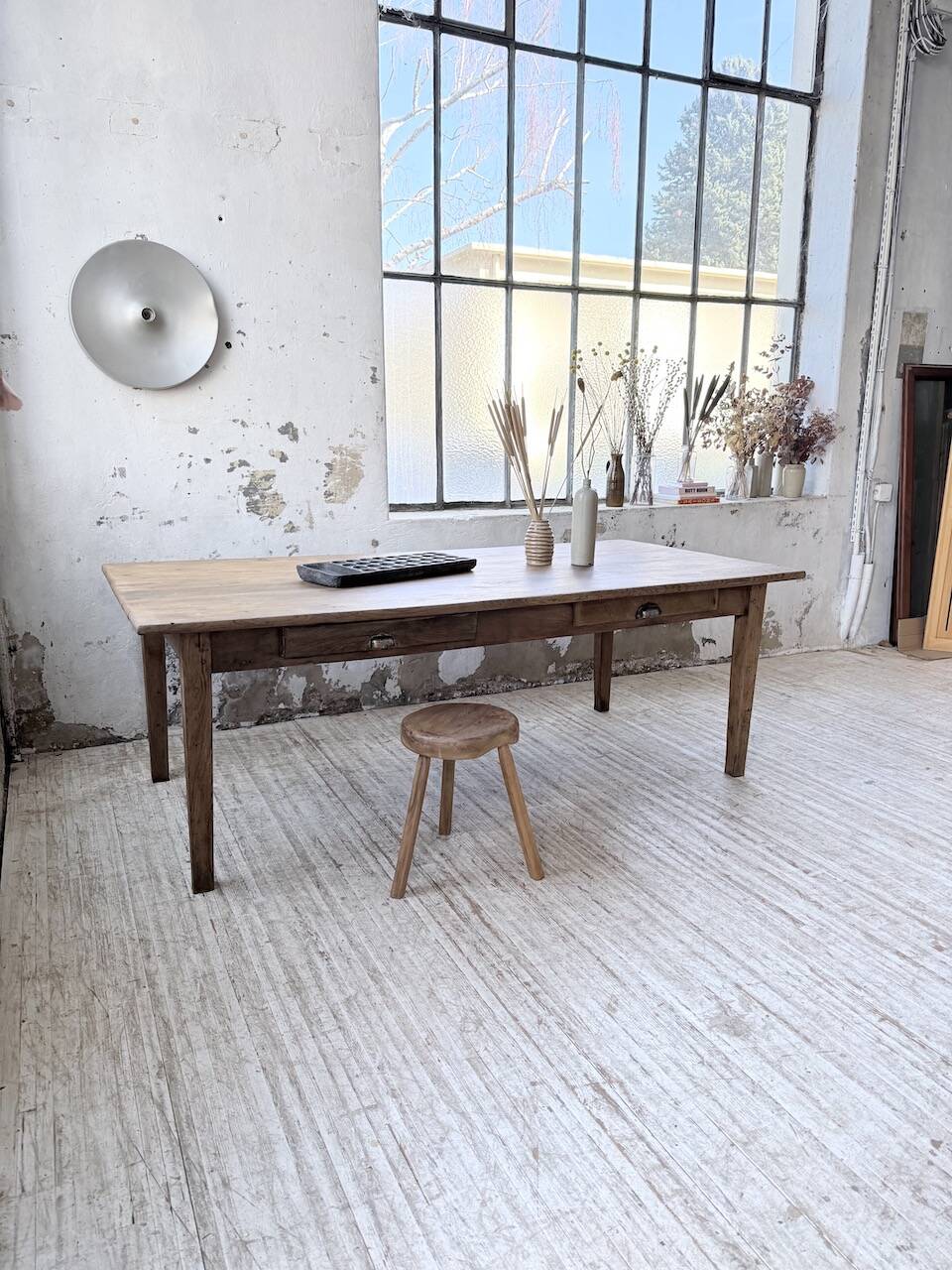 Oak farmhouse table 1950 212cm