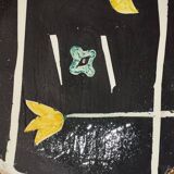 Vintage plate – Abstract decor – 1950s–60s – Handmade ceramics