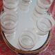 Vintage gilded and ganulated glasses, and their tray