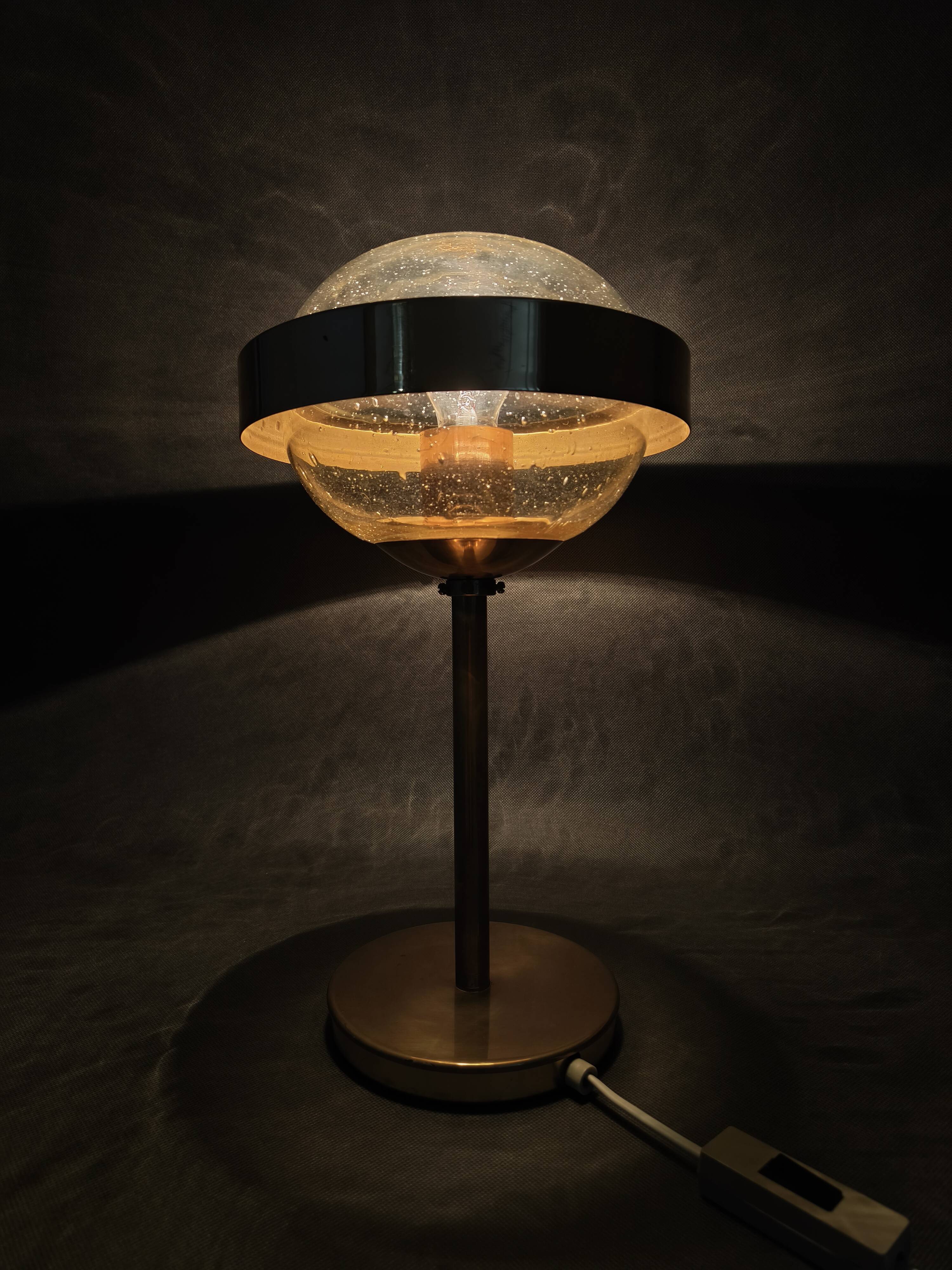 Space Age Glass Table Lamp by Kamenický Šenov, 1970s