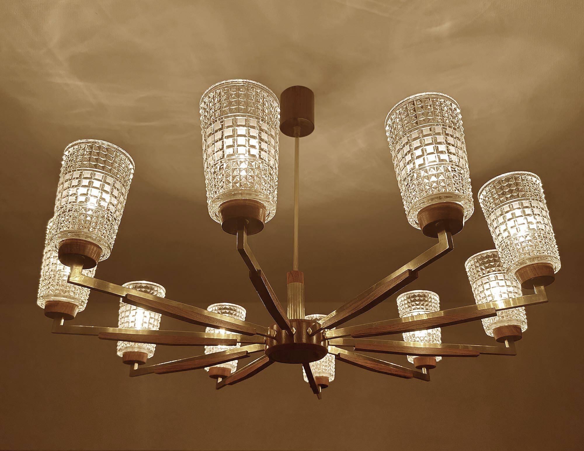 Large Vintage Scandinavian Pendant Light 60s