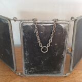 Old triptych barber mirror