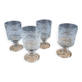 4 verres à eau vintages