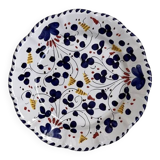 Assiette 25cm fleurs bleu marine