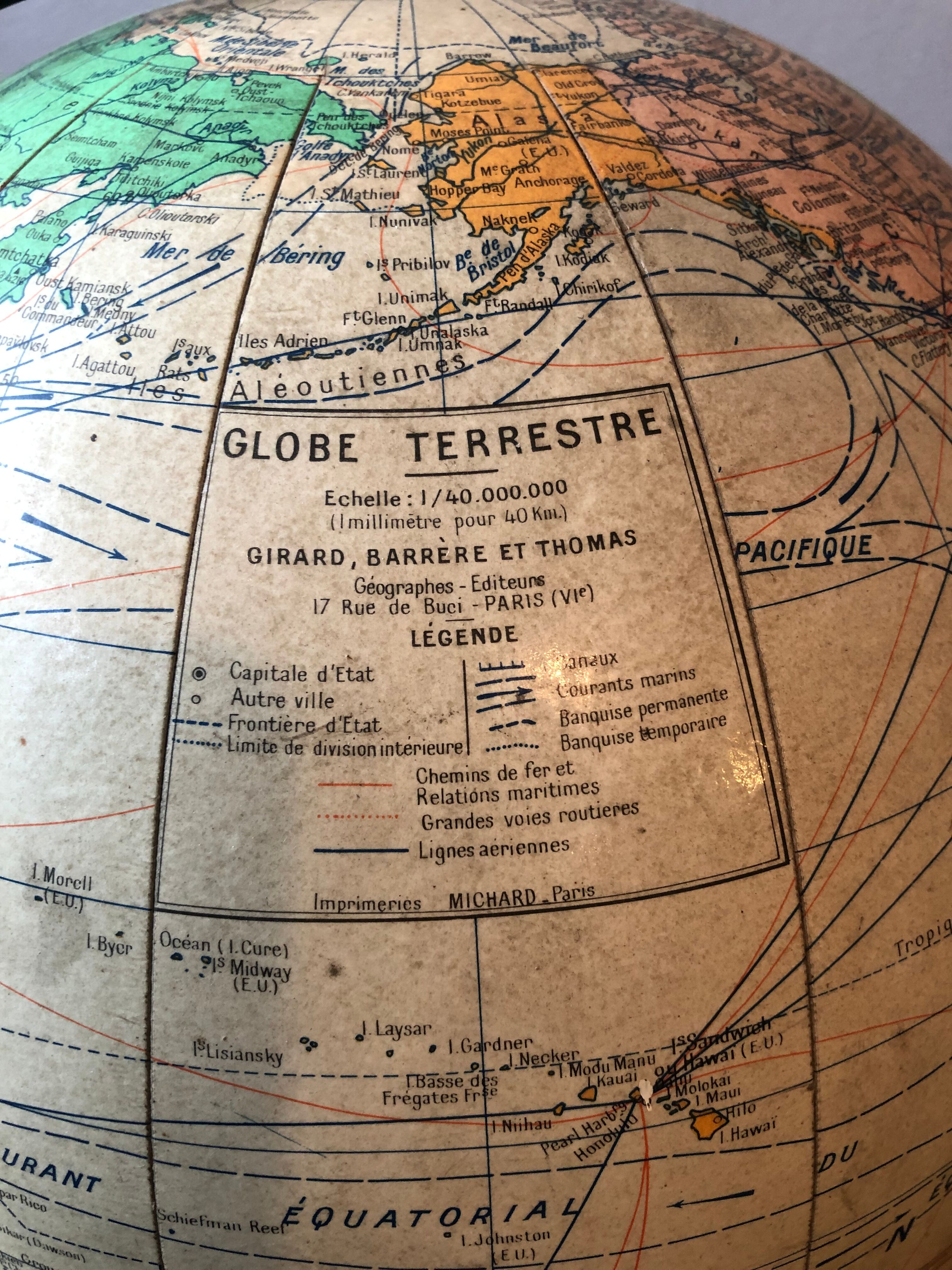 Globe, vintage world map