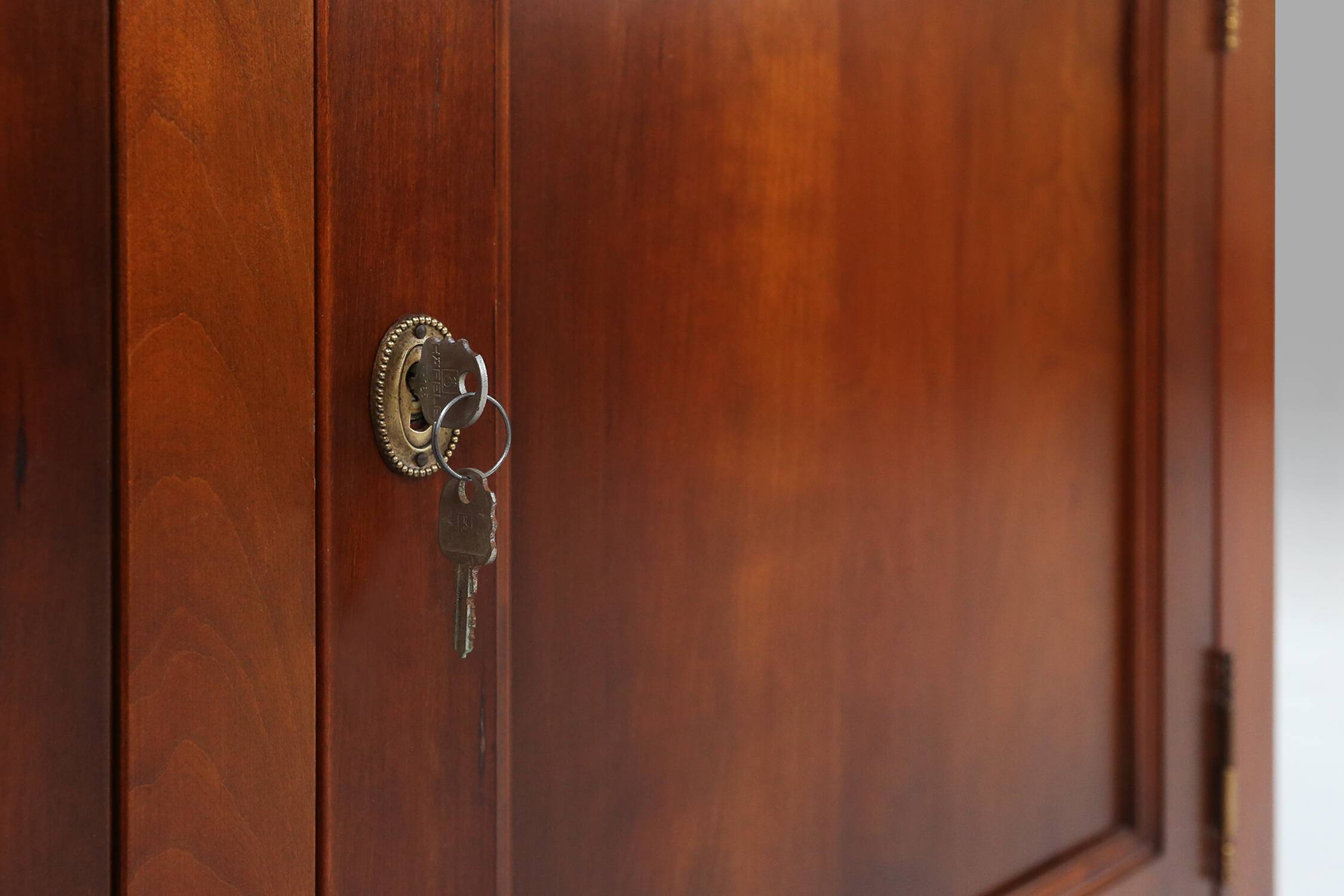 English Wooden Bookcase Cabinet, 1950s