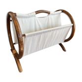 Porte revue en toile et bois