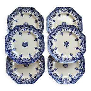 6 assiettes plates terre