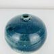 Vintage blue ceramic ball vase