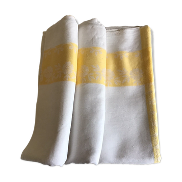 Nappe vintage jaune et blanche