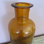 Amber glass vase bottle