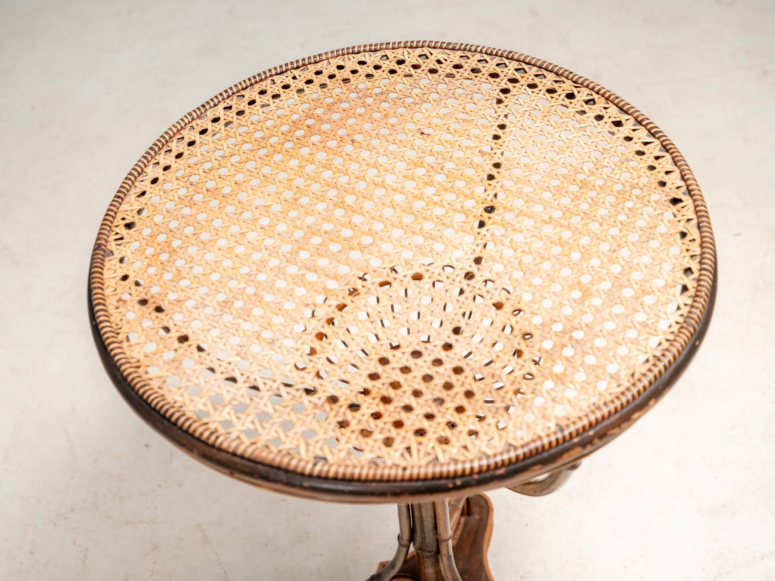 Art Nouveau bentwood & rattan pedestal table, Central Europe, c. 1900–1925