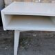 Mid-Century desk/console in dark blue and beige painted wood – Hungarian design from the 1960s.