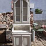 White patinated wooden sideboard