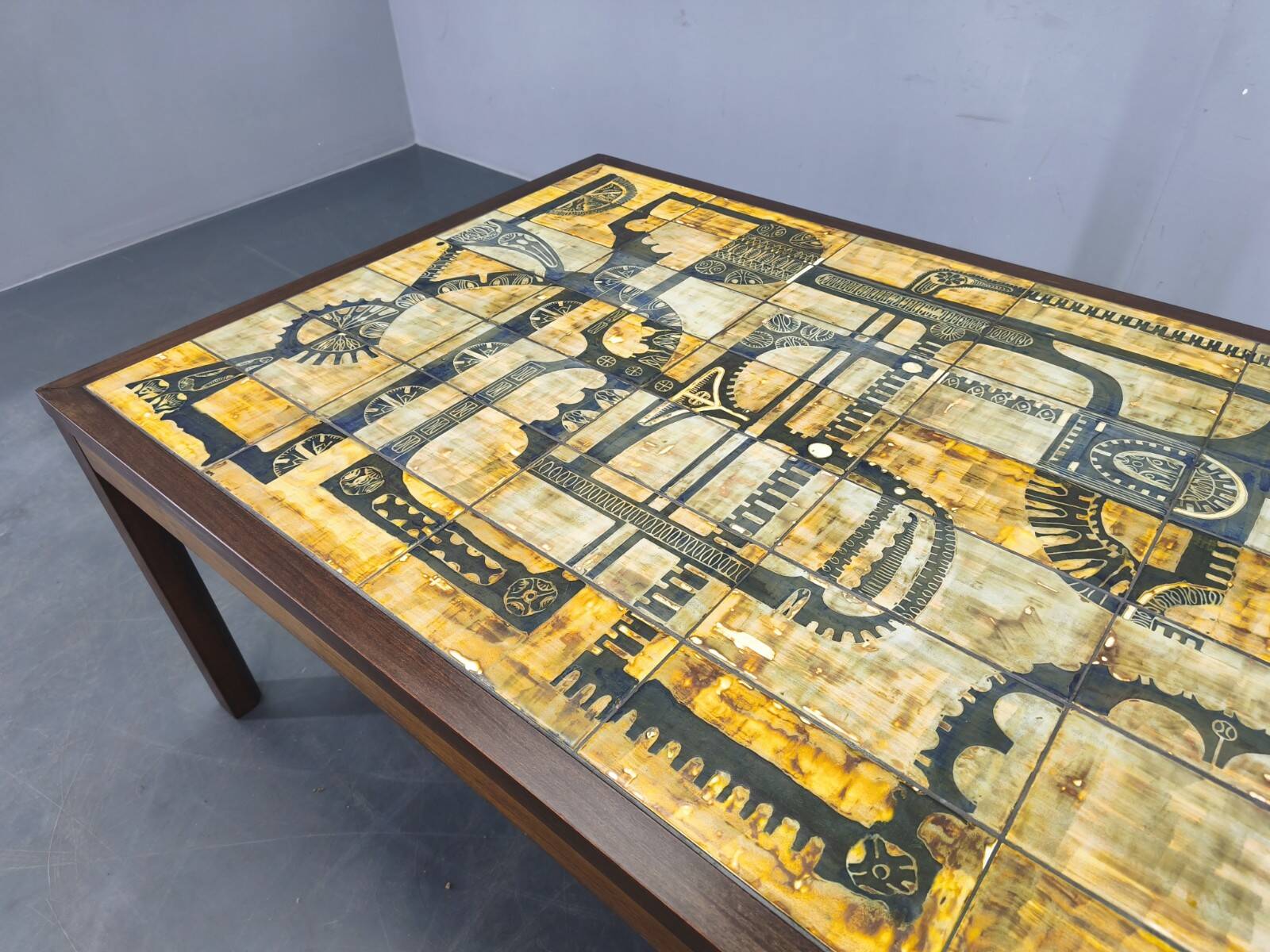 Haslev Wood and Tile Coffee Table by Otto Detlefsen, 1960s