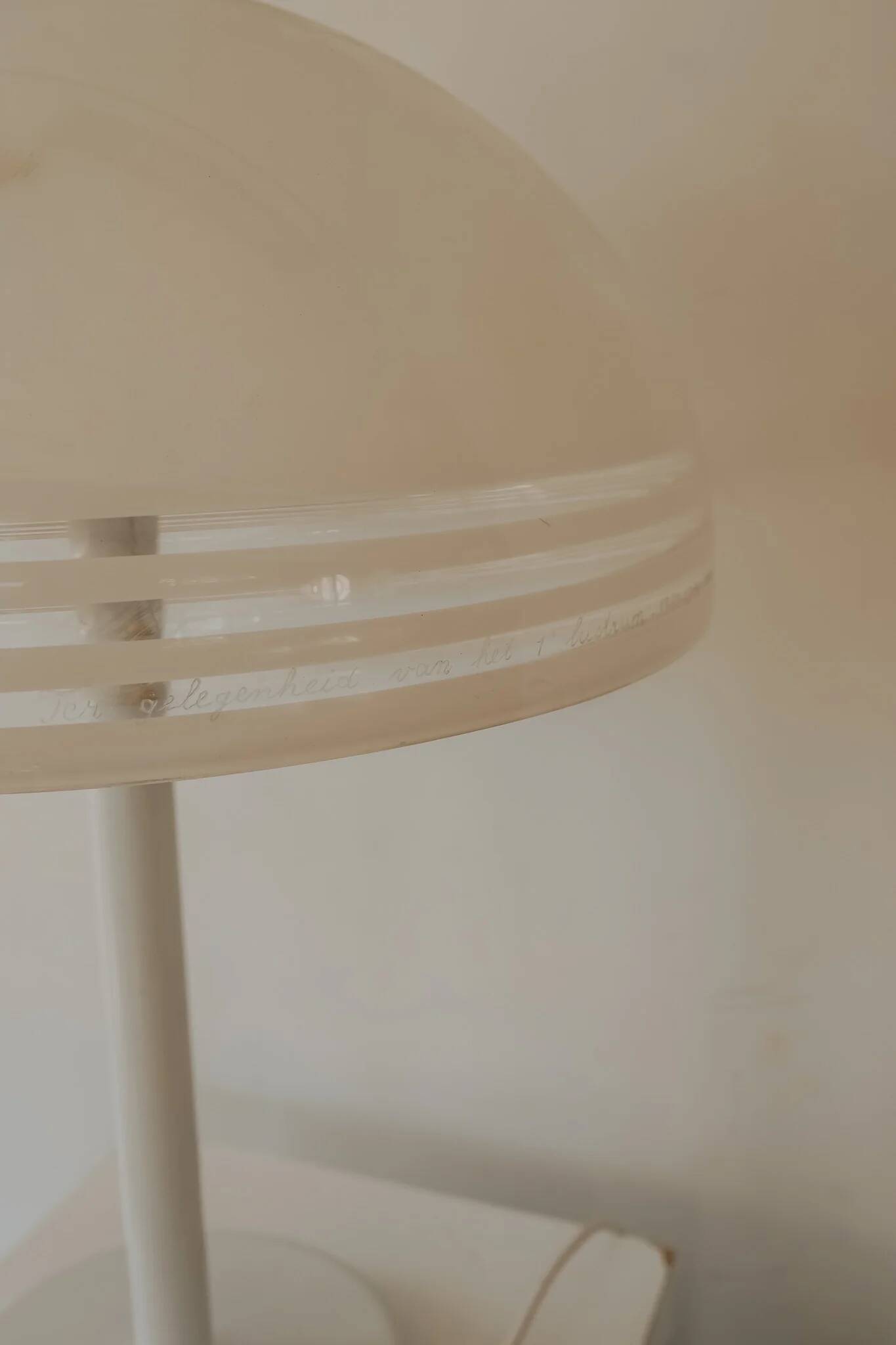 Dijkstra mushroom table lamp with plexiglass shade, 1970s