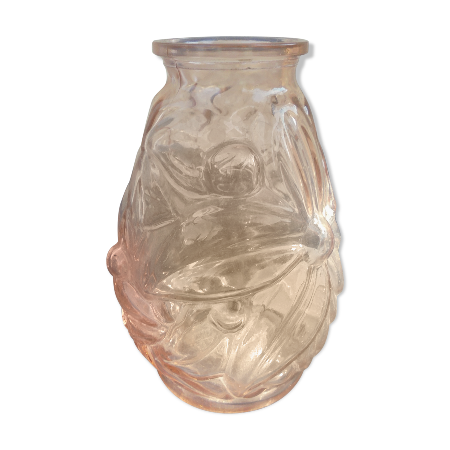 Small VASE Art Deco in rrose glass