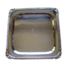 Square plate in silver metal "Pro Rege"
