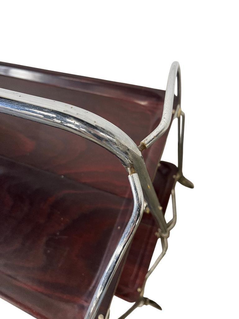 Vintage folding side table / bar cart / side table