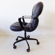 Black leather office chair 2328 by Bruce Hannah & Andrew Morrison