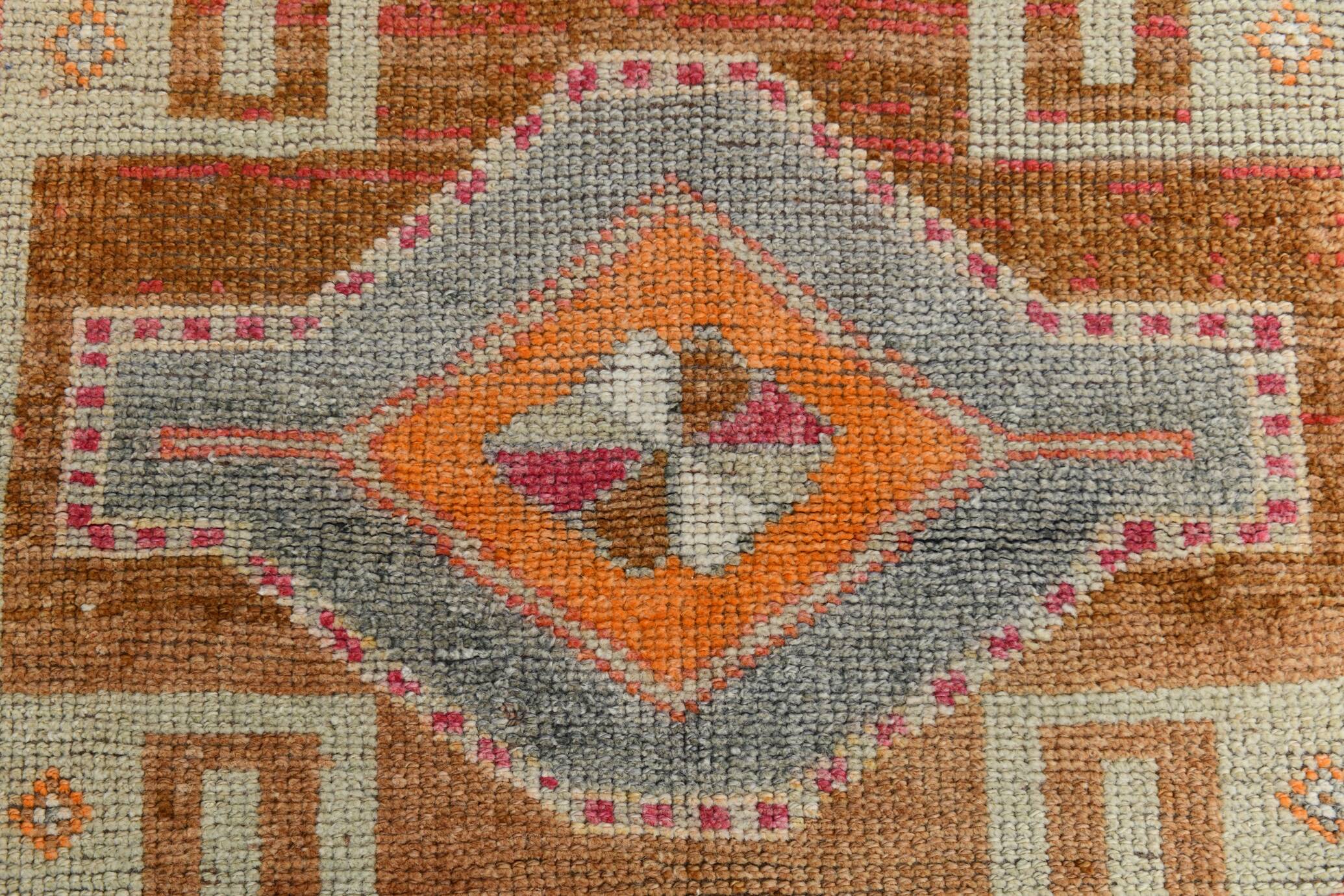 3x12 Super Soft Multicolor Vintage Runner Rug, 91x355Cm