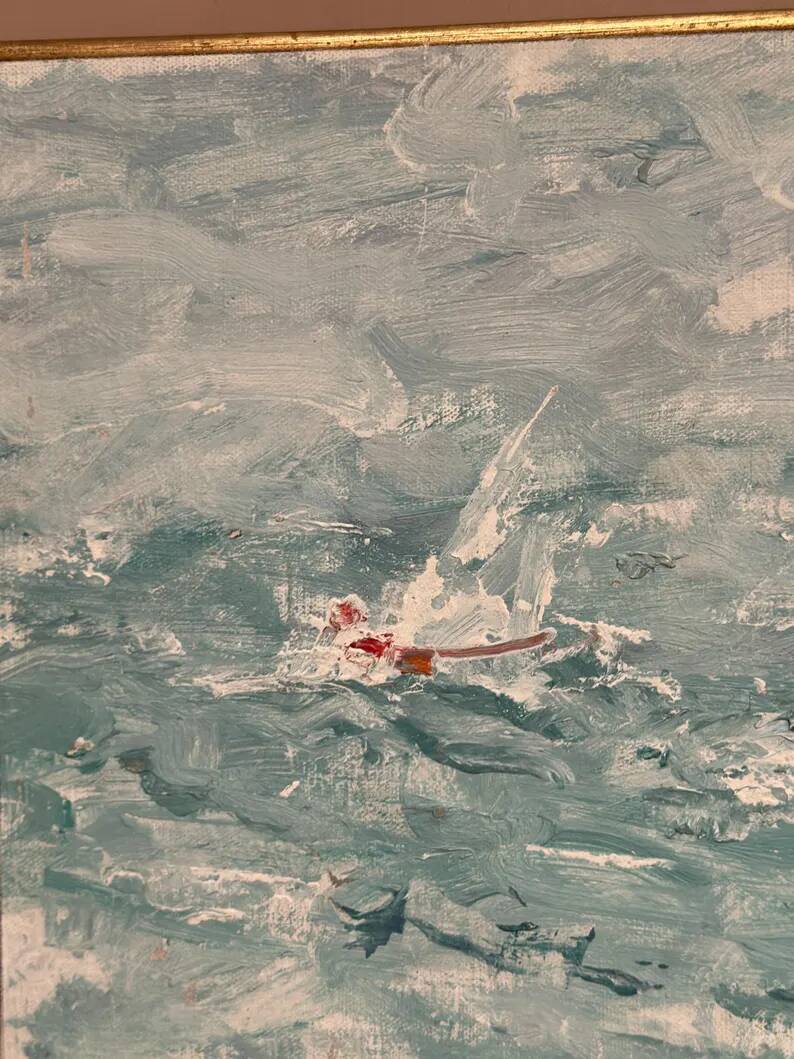 Original Swedish Oil on Panel – “Abstract” by T. Wahlström– Vintage & Framed – 40 × 30 cm (15.7" × 11.8")