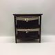 Lot of 2 nightstands in wood and wicker