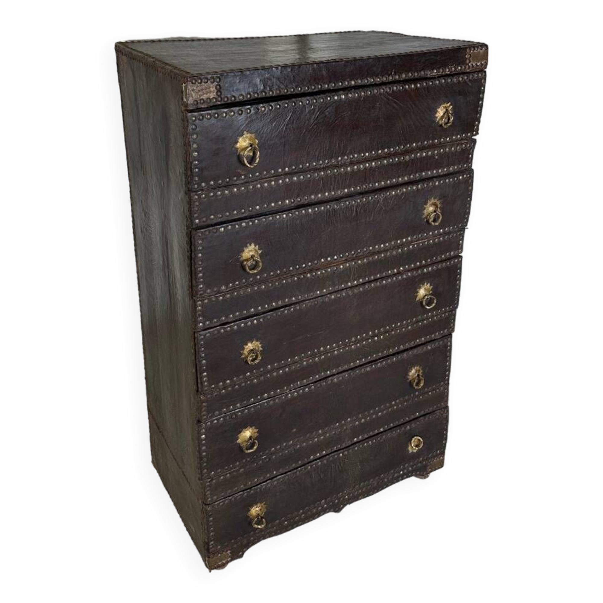 Commode semainier vintage en cuir