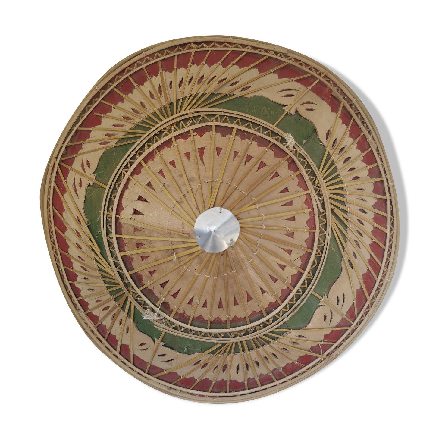 Vintage handcrafted hat deco wall rattan natural rush