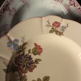 6 mismatched Terre de Fer soup plates from Digoin Sarreguemines