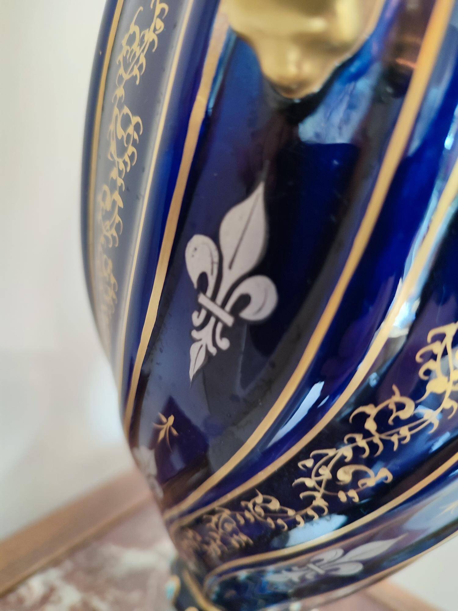 Two-handled baluster vase in late 19th century earthenware from the Gustave Asch factory (1856-1911)